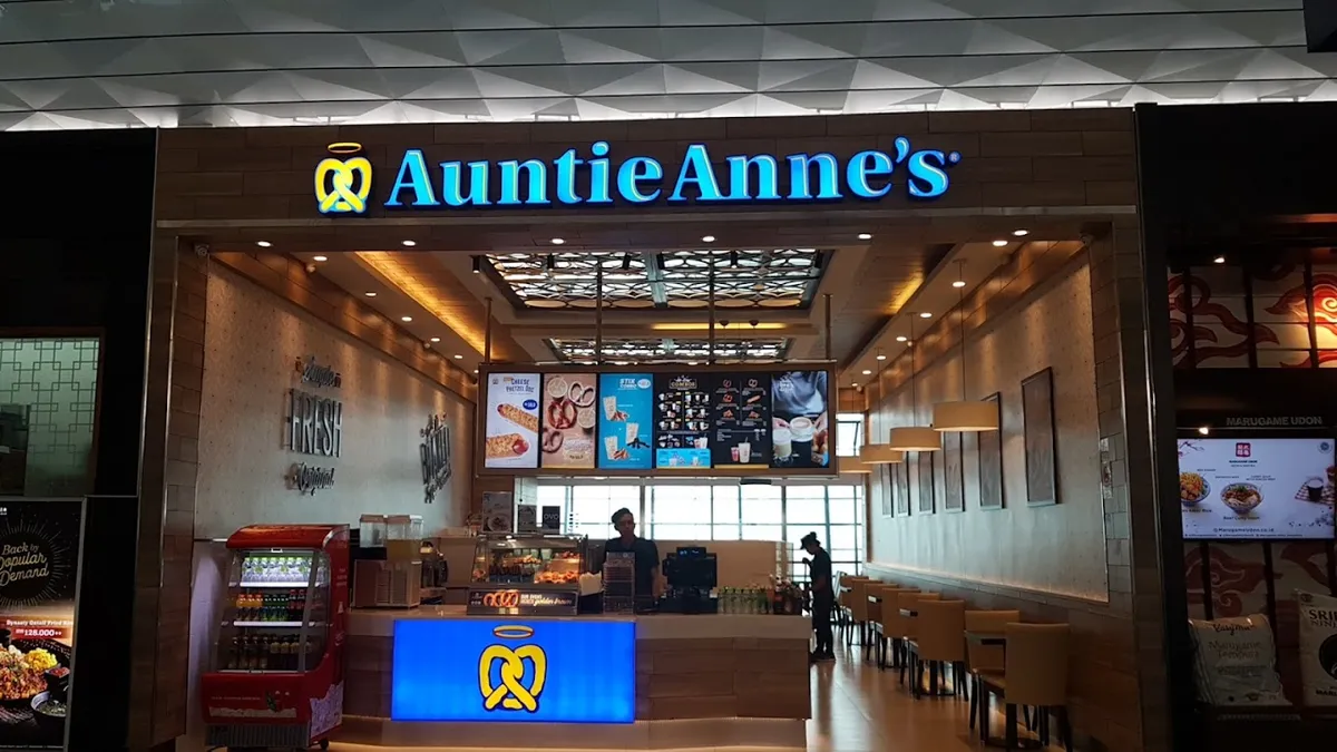 menu Auntie Anne's